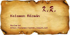 Kelemen Rézmán névjegykártya